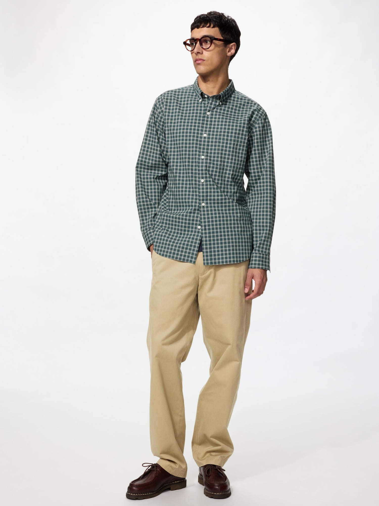 Рубашка из поплина в клетку (button-down) D