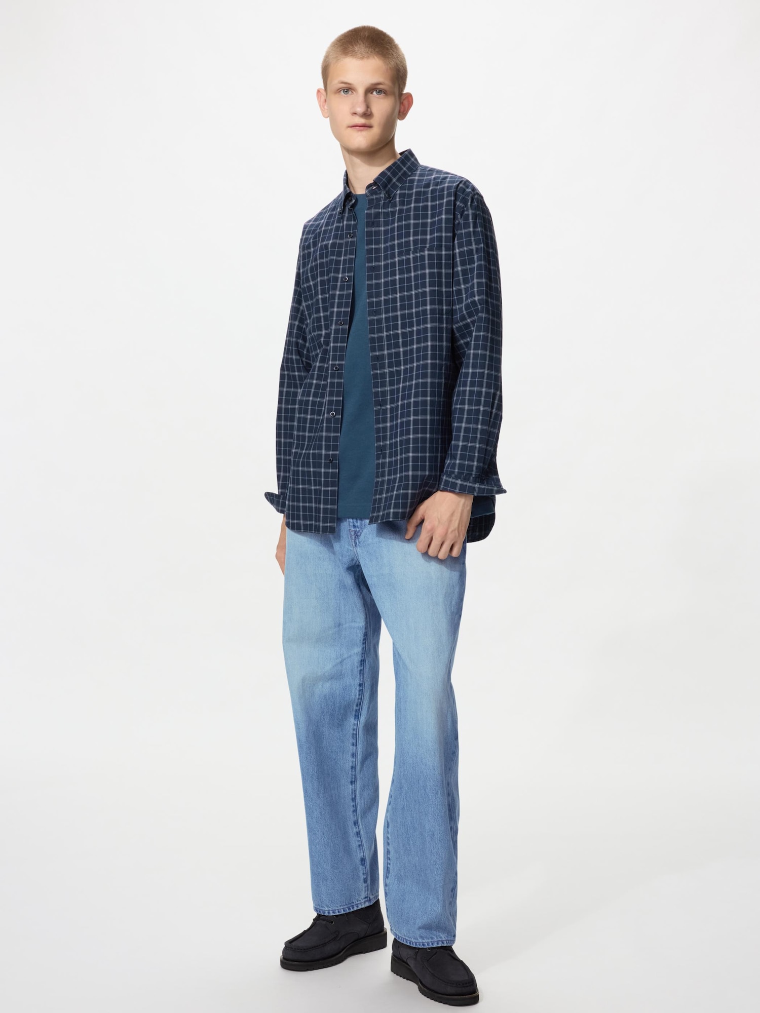 Рубашка из поплина в клетку (button-down) E