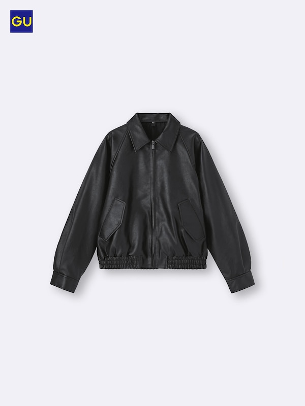 GU페이크레더해링턴재킷