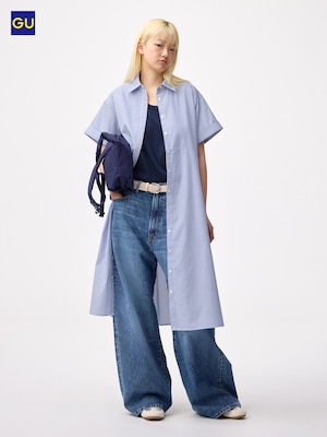 GU플레어셔츠드레스(반팔)