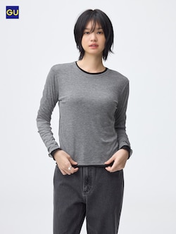 GU소프트시어크루넥T(긴팔)