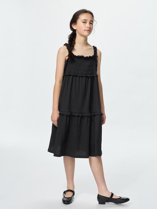 GIRLS셔링원피스(슬리브리스)무지