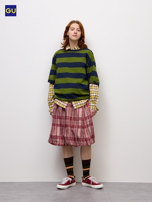 GU벌룬체크미디스커트