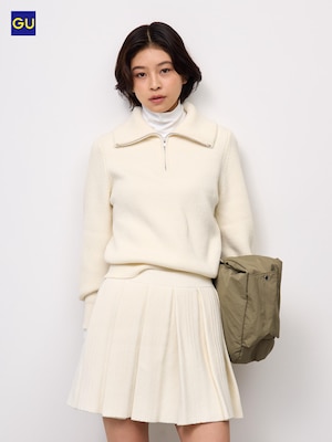 GU립스티치하프집스웨터
