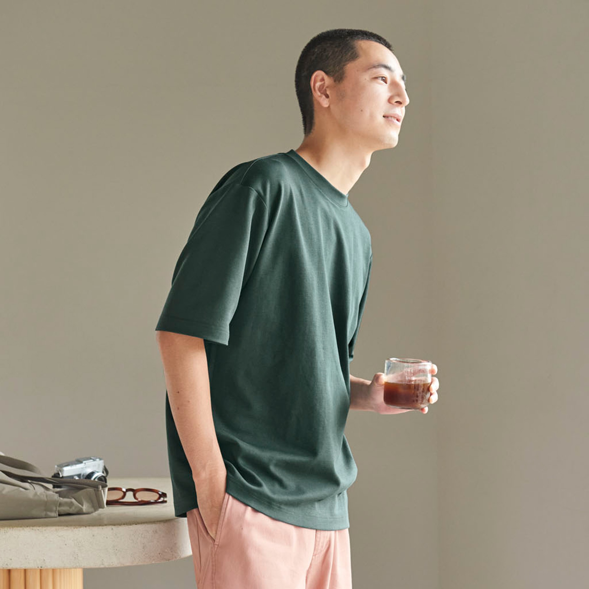 AIRism코튼오버사이즈크루넥T