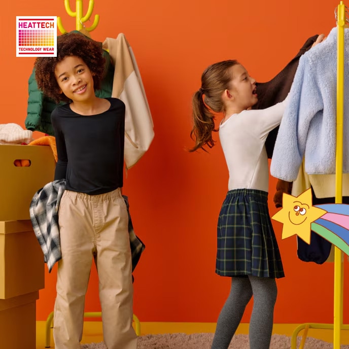 Image of child wearing HEATTECH