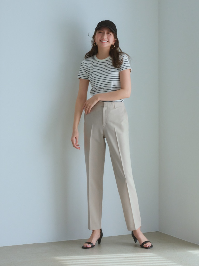  Soft ribbed crew neck T-shirt