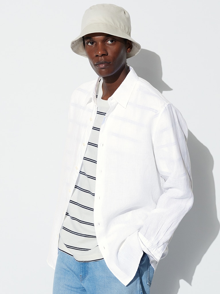 Slub cotton striped crew neck T-shirt