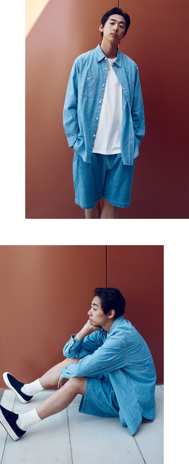 스트레치 이지 쇼트 팬츠(샴브레이)