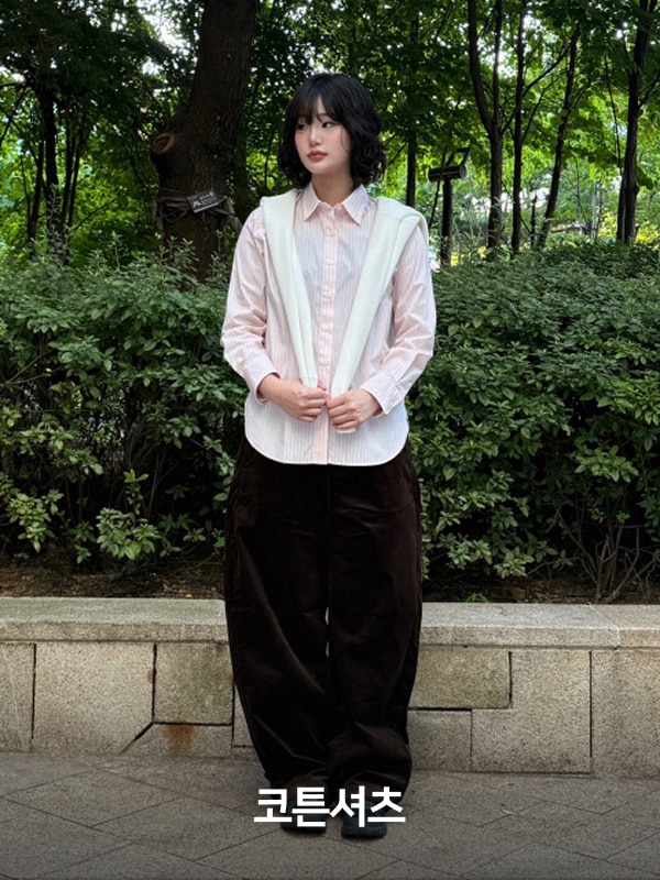 유니클로 여성 코튼셔츠