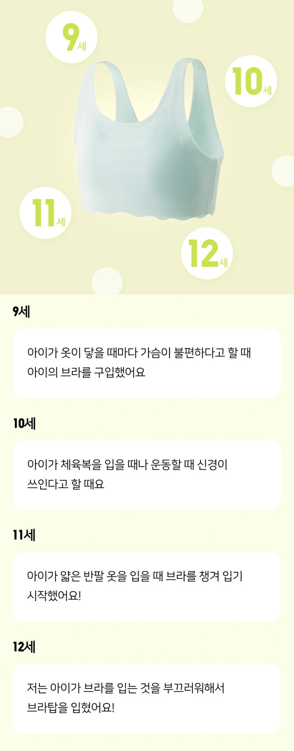 우리 아이 첫 브라, 사이즈 가이드