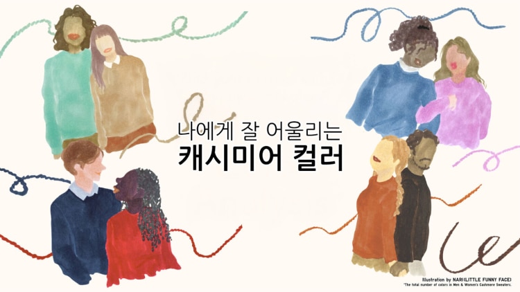 다양한 컬러로 구성된 캐시미어