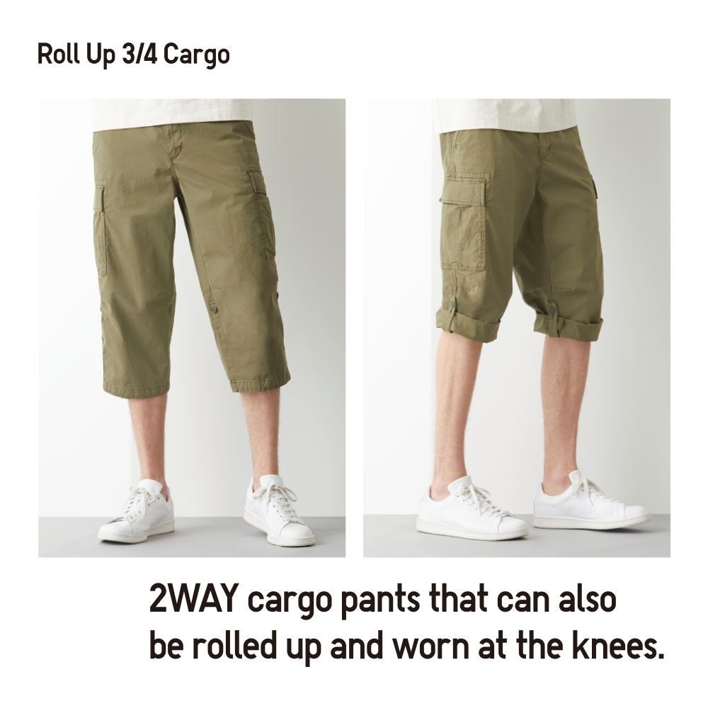 rolled up cargo pants