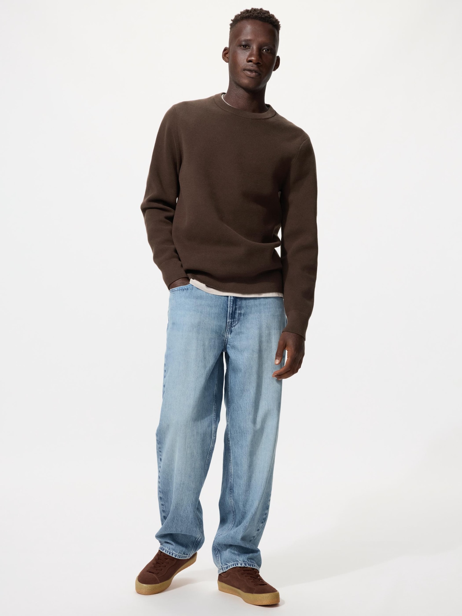 WASHABLE MILANO RIBBED CREW NECK SWEATER | UNIQLO MY