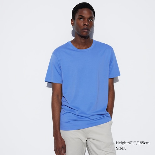 Uniqlo - AIRism - Cotton Crew Neck T-Shirt - Blue - XXL, £14.90