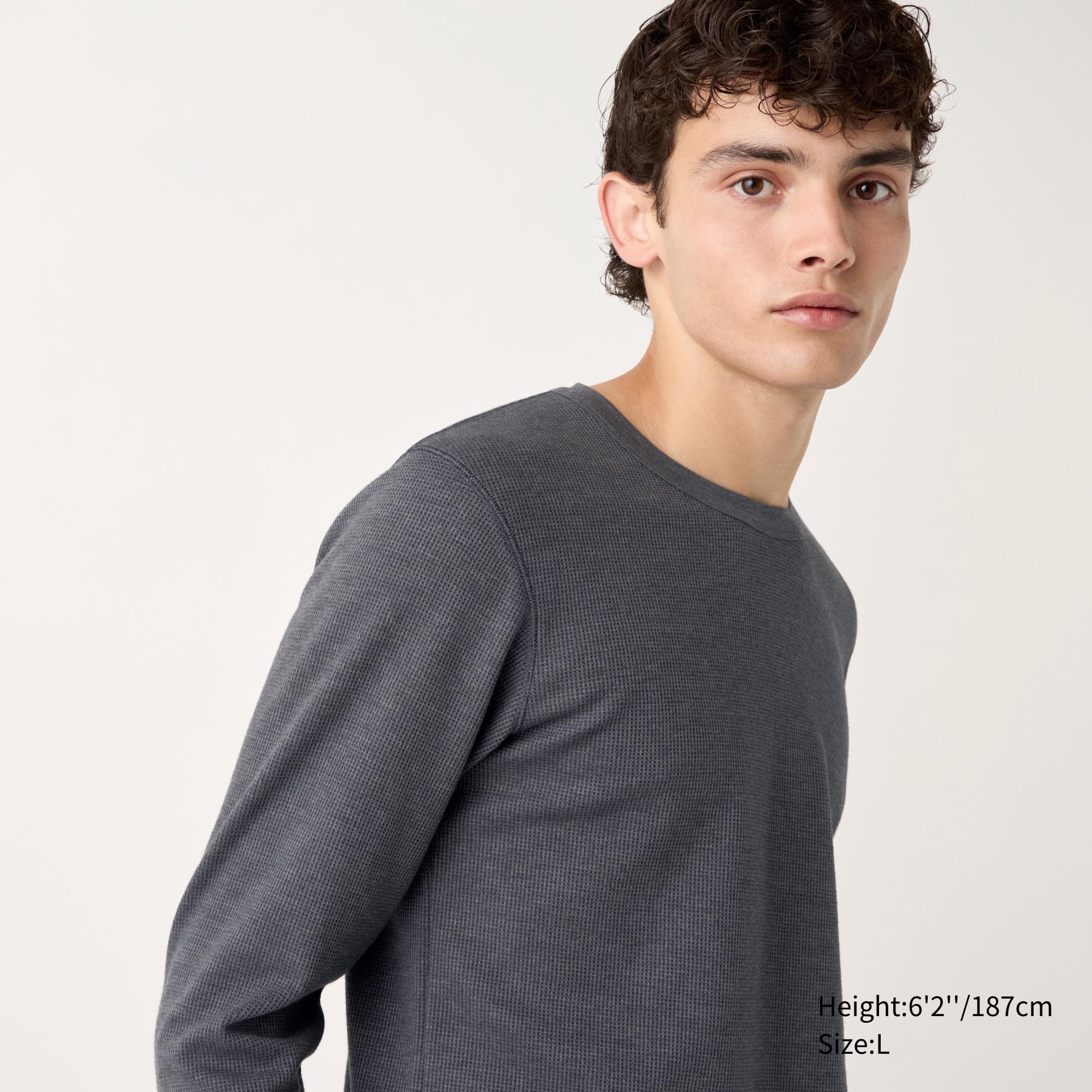 Uniqlo waffle crew neck long clearance sleeve