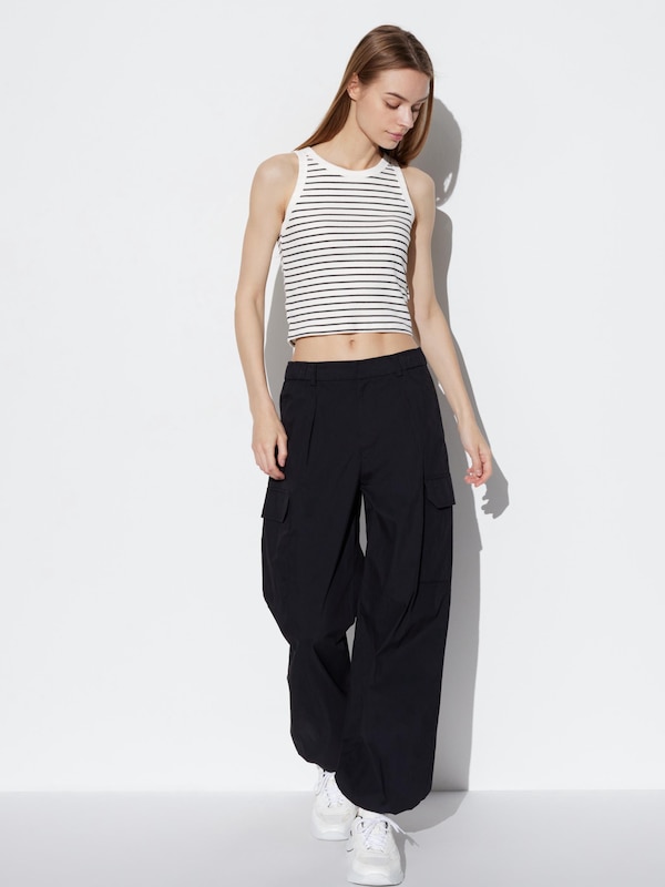 Ribbed Cropped Bra Top |  Sleeveless | Stripe