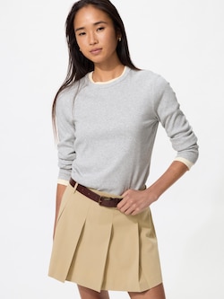 Soft Ribbed Crew Neck T-shirt | Long Sleeve