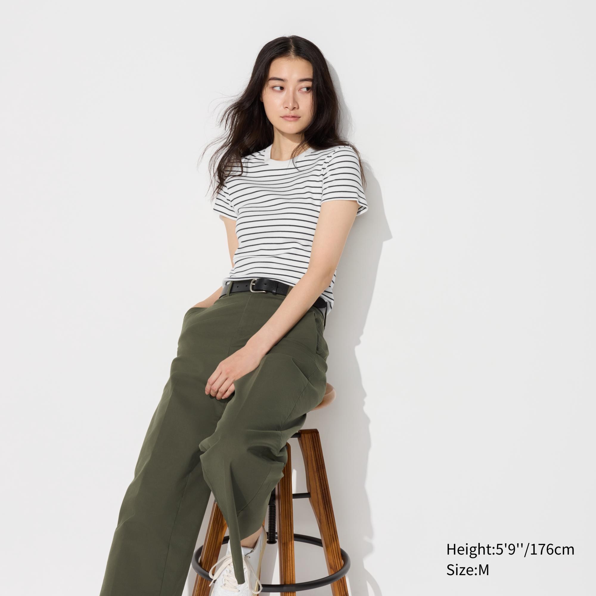 Uniqlo ribbed crew neck hotsell short sleeve