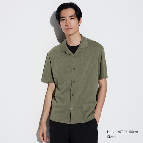 AIRism Cotton Full Open Short Sleeve Polo Shirt (Open Collar)