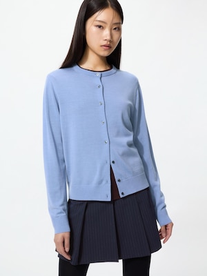 Merino Crew Neck Cardigan