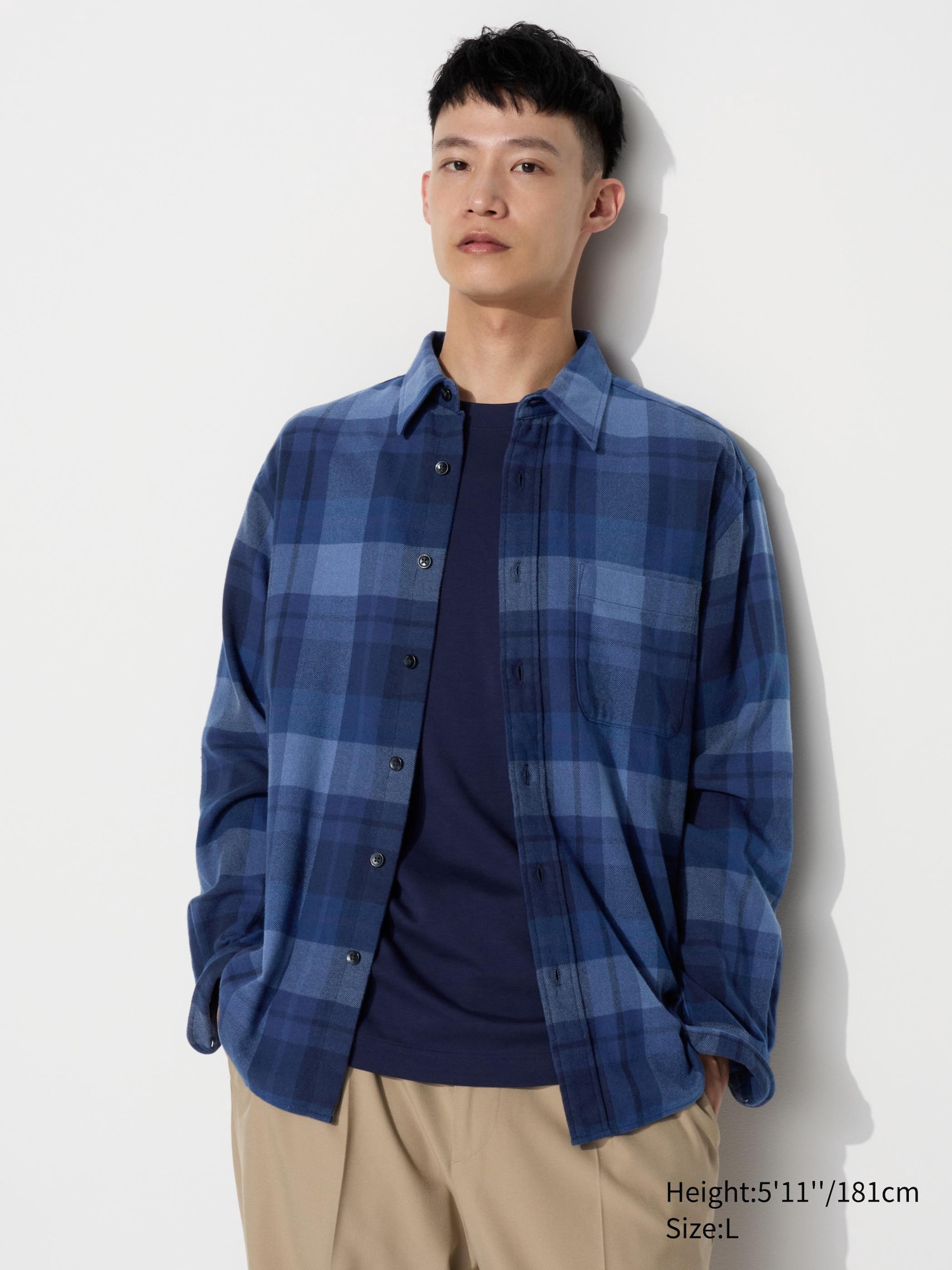 MEN S FLANNEL SHIRT LONG SLEEVE CHECKED UNIQLO MY