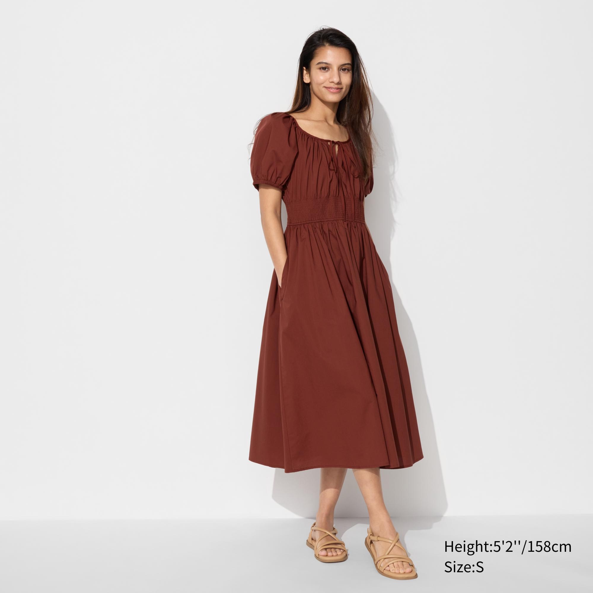 WOMEN'S VOLUME SLEEVE DRESS | SHORT SLEEVE | UNIQLO MY