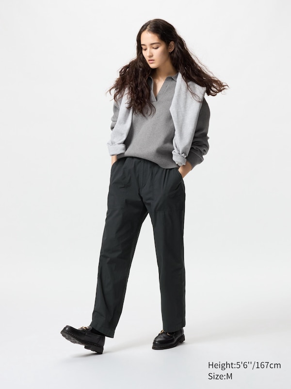 Stretch Waist Ribbed Easy Pants