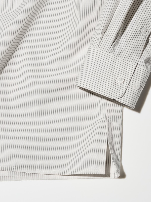 Broadcloth Oversized Shirt | Long Sleeve | Striped