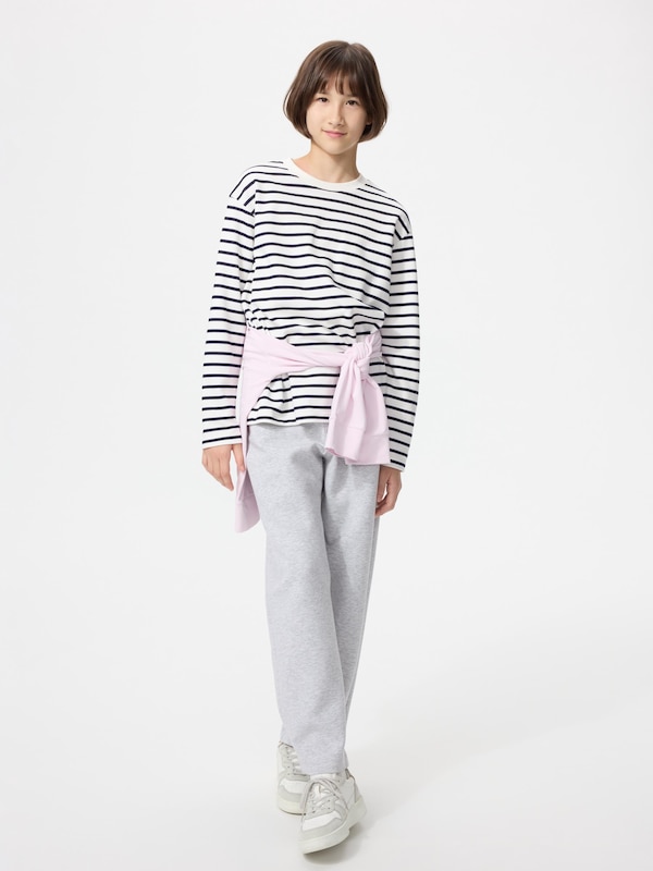 AIRism Cotton Crew Neck T-shirt | Long Sleeve | Stripe