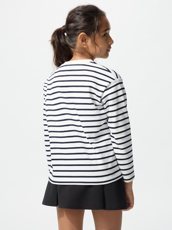 AIRism Cotton Crew Neck T-shirt | Long Sleeve | Stripe