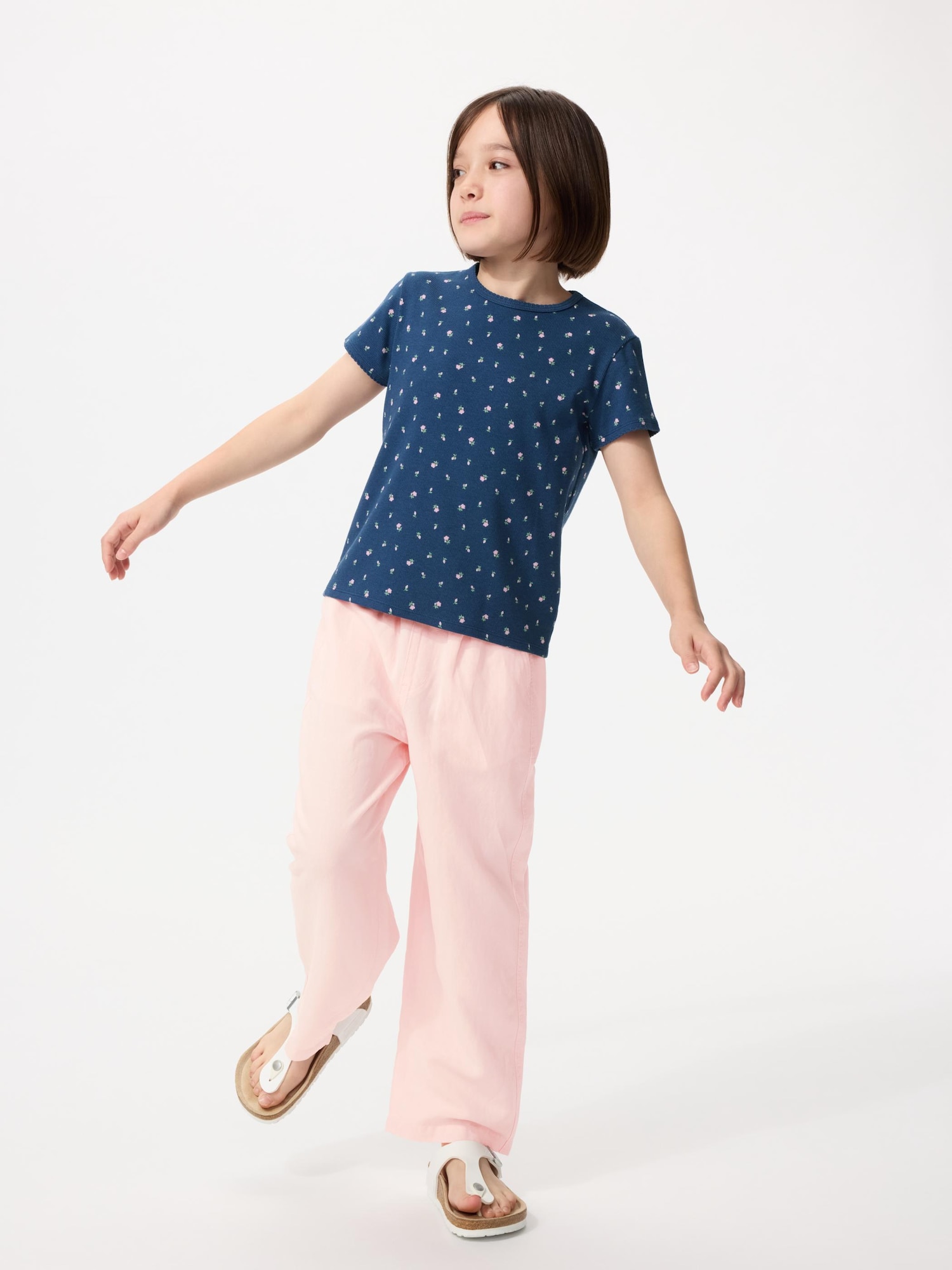 Linen Blend Wide Easy Pants