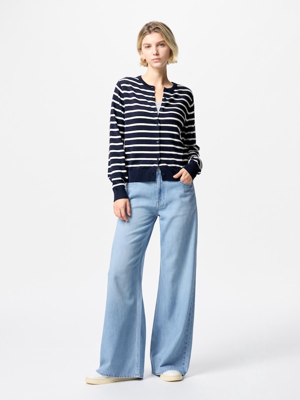 UV Protection Crew Neck Cardigan | Stripe