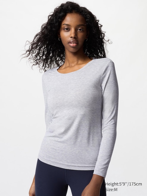 WOMEN'S AIRISM UV PROTECTION CREW NECK T-SHIRT LONG SLEEVE