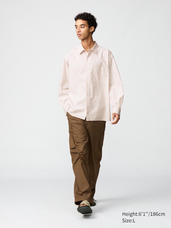 Broadcloth Oversized Shirt | Long Sleeve |Stripe