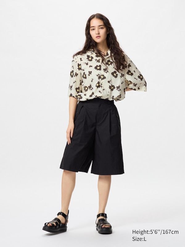 Modal Cotton Open Collar Shirt | Short Sleeve | Print