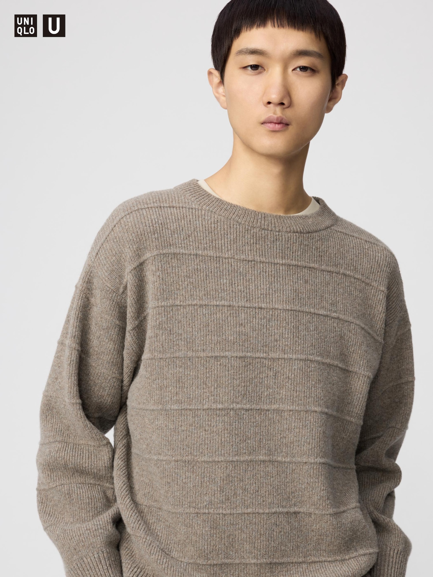 Men's Lambswool Crew Neck Sweater | UNIQLO MY