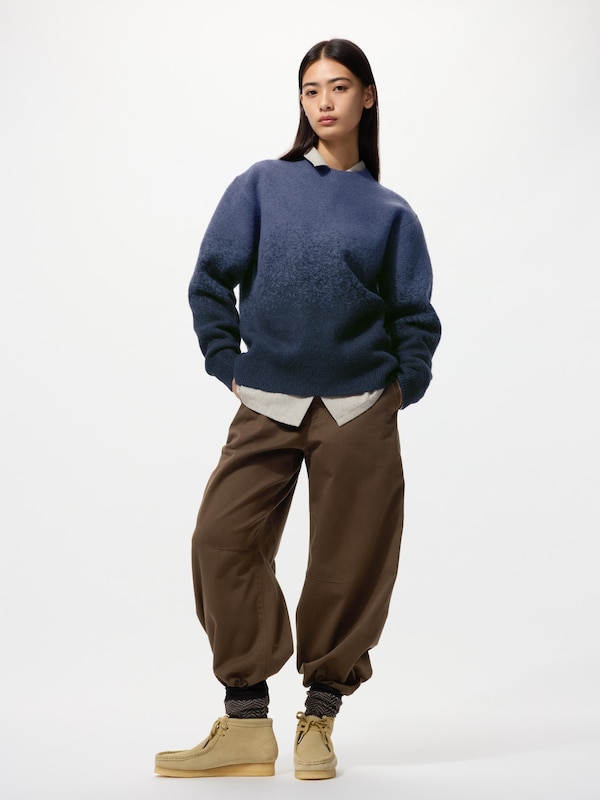 Souffle Yarn Gradient Crew Neck Sweater