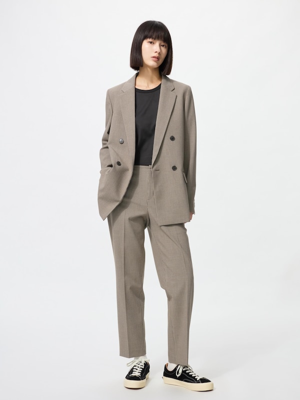 Smart Ankle Pants | Checked