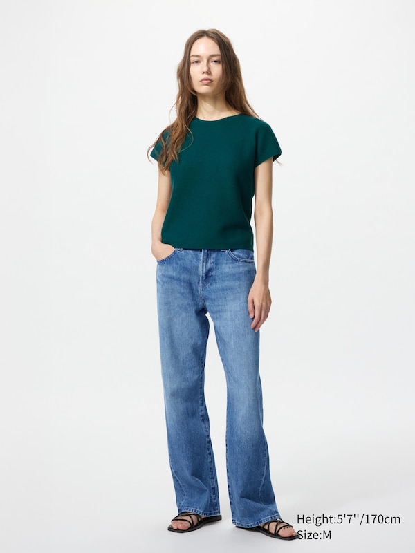 3D Knit Crew Neck Sweater | Short Sleeve