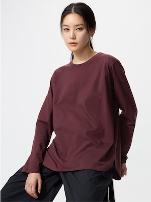 Soft Cotton Round Hem T-shirt  | Long Sleeve
