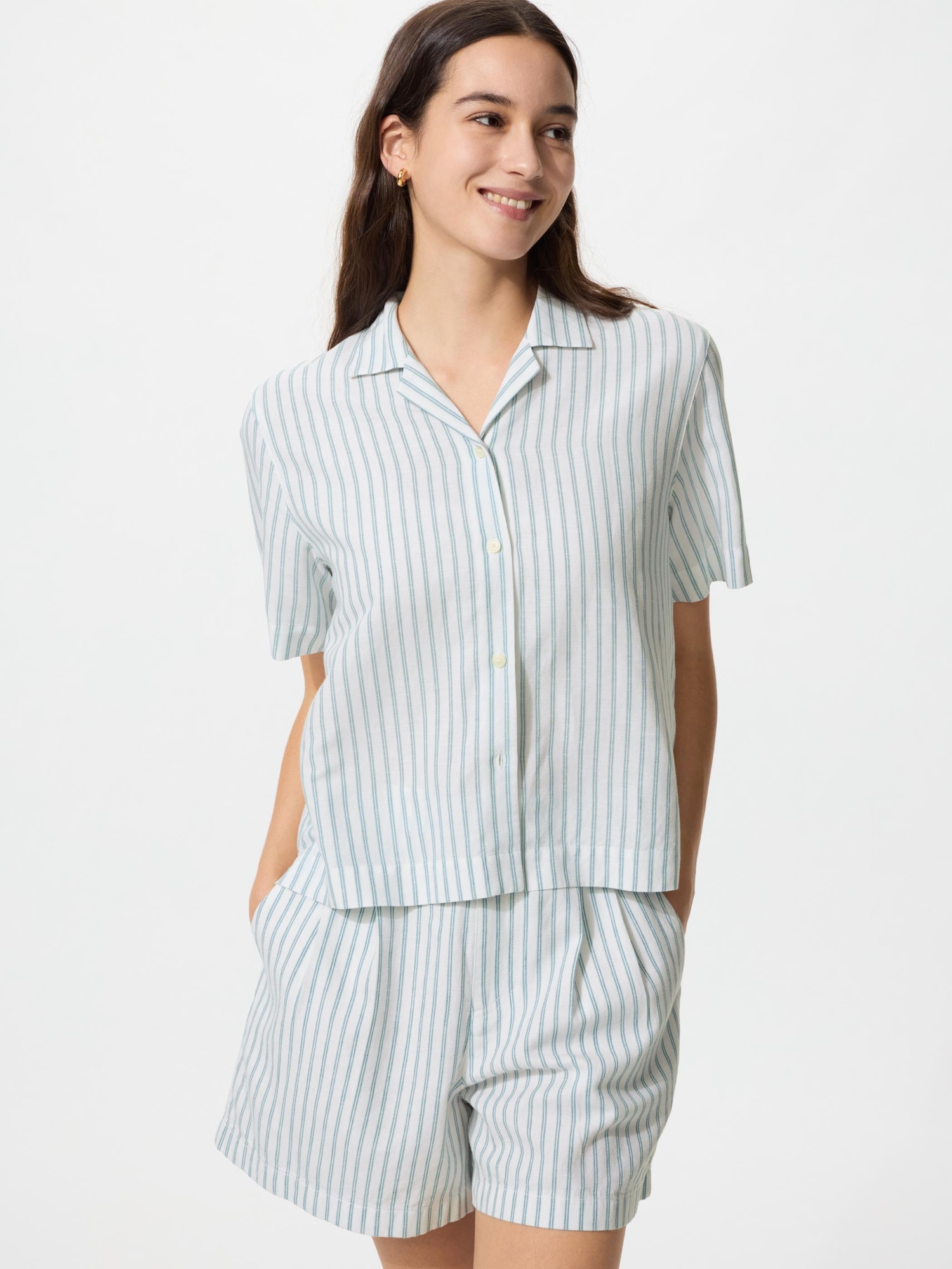 Linen Cotton Shorts | Stripe