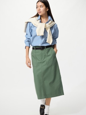 Cotton Midi Skirt