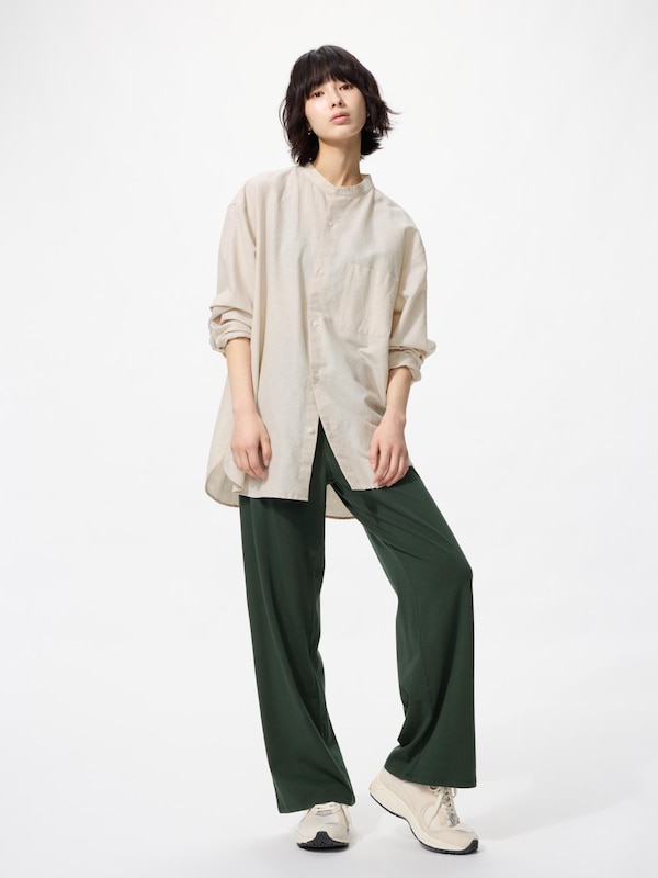Cotton Linen Stand Collar Shirt | Long Sleeve