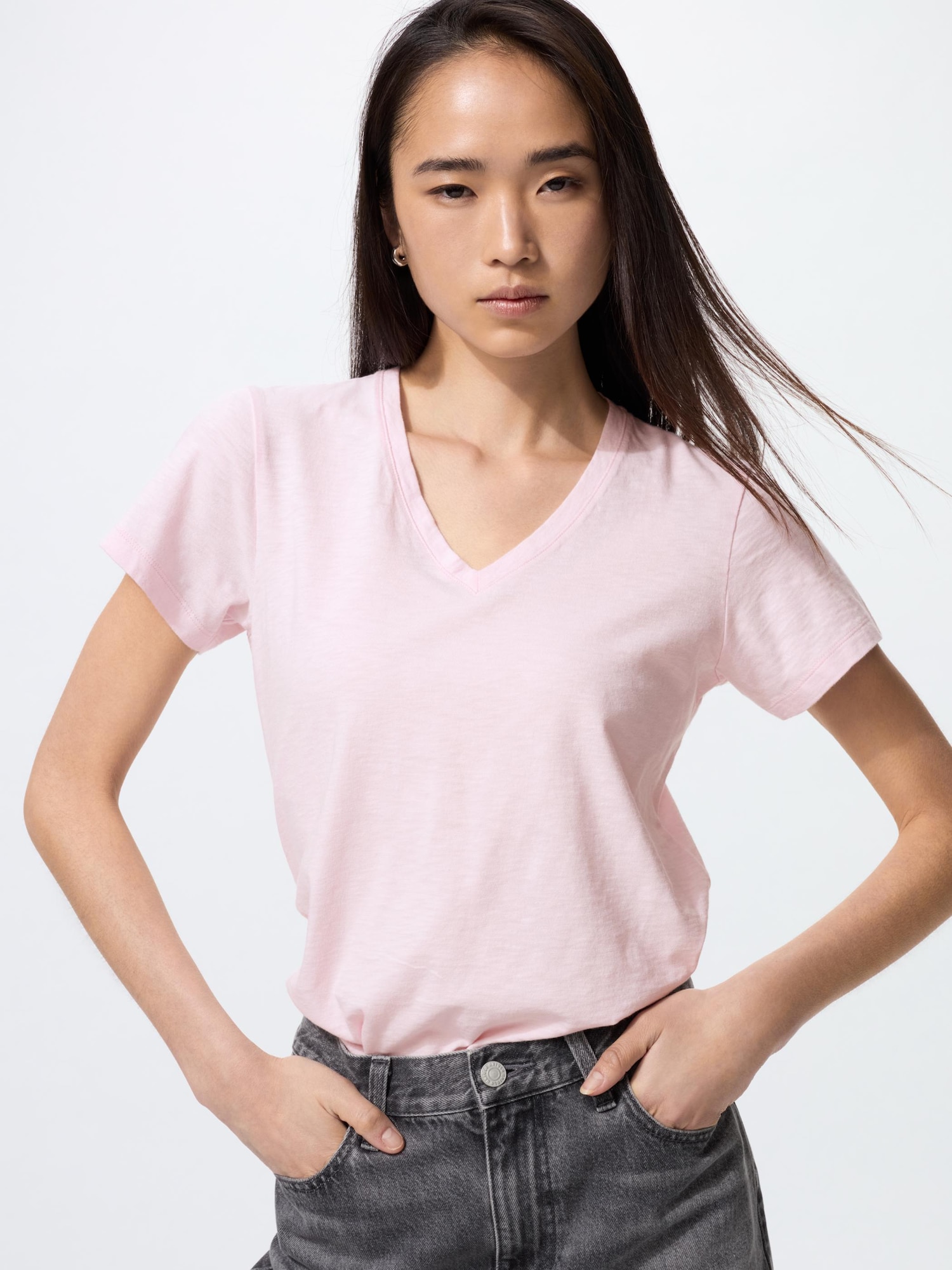 kitson　ＶネックＴ(半袖)pink　UNIQLO ユニクロ公式 | ドライカラーVネックTシャツ(メンズ)