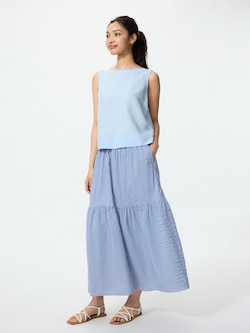 Linen Blend Blouse | Sleeveless
