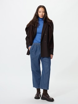 Cotton Relaxed Ankle Pants | Denim