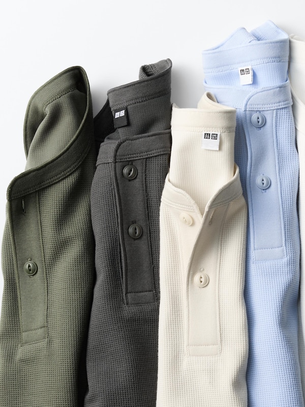 Dry Waffle Henley Neck T-Shirt