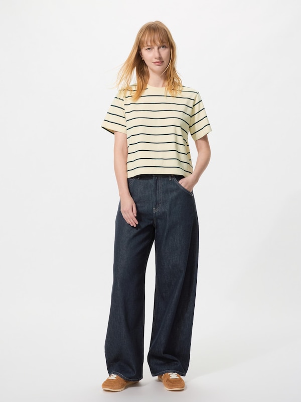 Washed Cotton Boxy T-shirt | Short Sleeve | Stripe