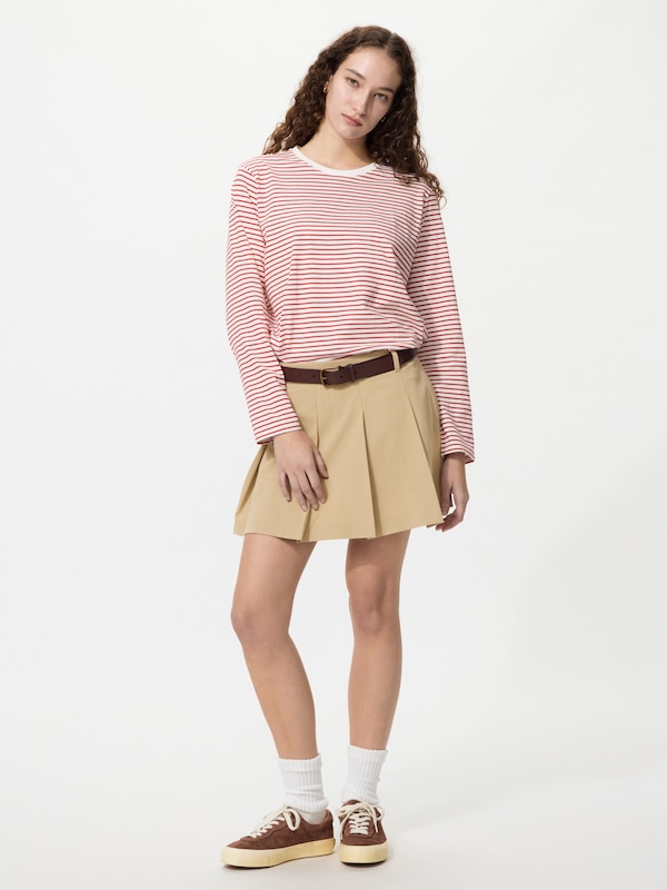 Soft Cotton Round Hem T-shirt  | Long Sleeve | Stripe